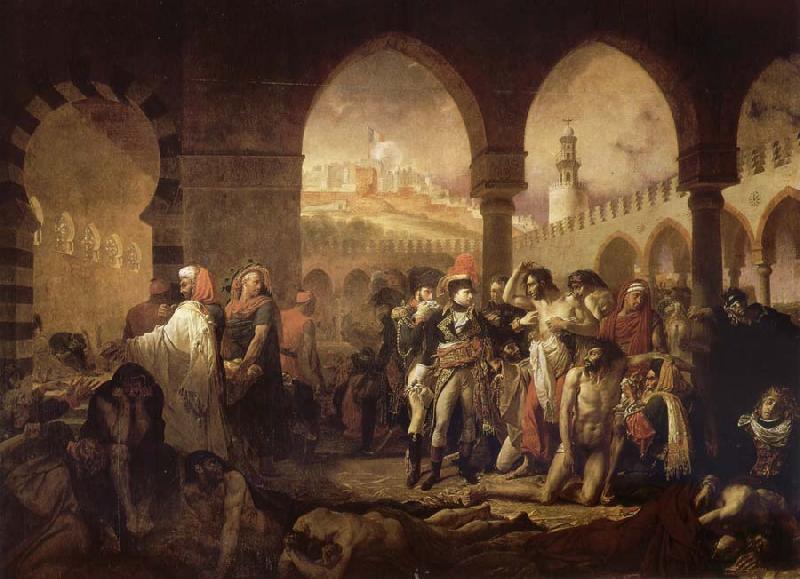 unknow artist Napoleon in the plague house in Jaffa oil painting image